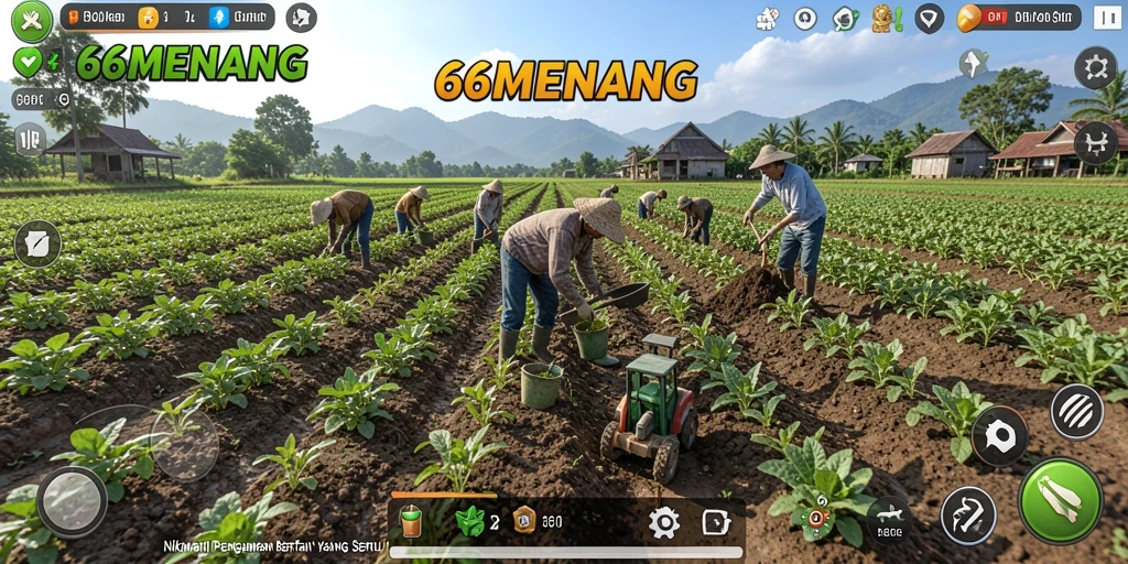 Tampilan gameplay menarik dalam 66MENANG dengan bertani yang seru.
