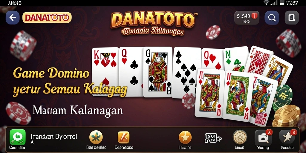 Tampilan menarik dari gameplay domino di DANATOTO.