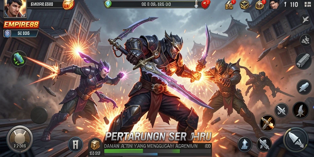 Tampilan gameplay action seru di EMPIRE88 dengan pertarungan mendebarkan.