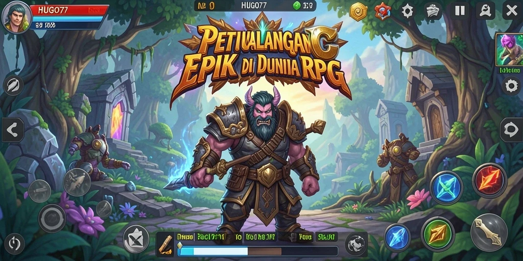 Gameplay seru di HUGO77 dengan pertempuran epik dan karakter unik.