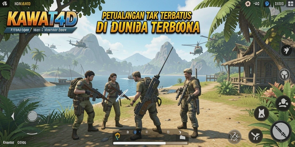 Gameplay mendebarkan di dunia terbuka KAWAT4D yang menakjubkan.