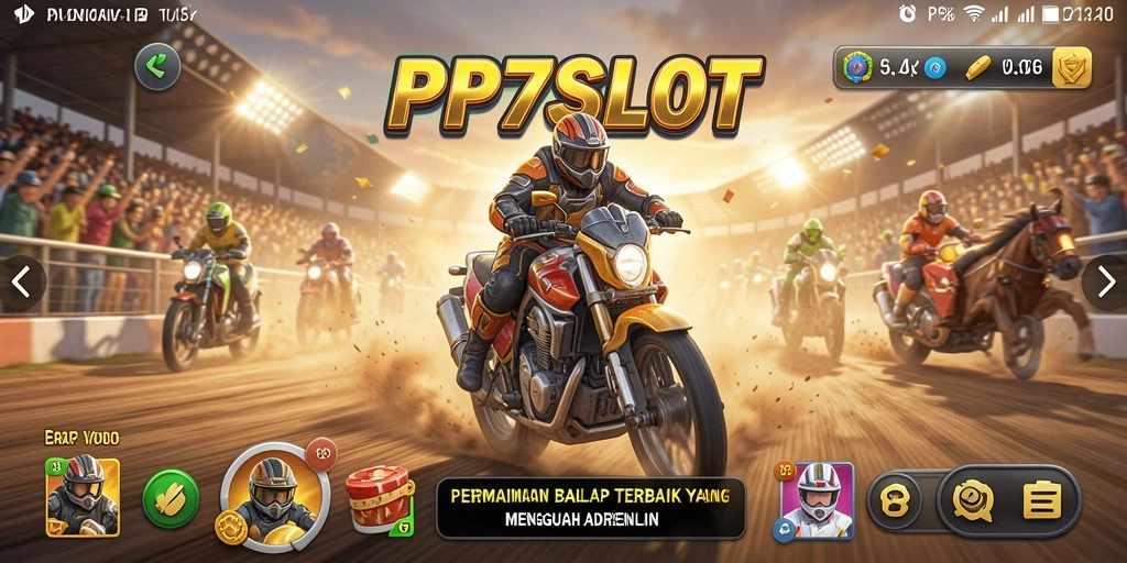Tampilan menarik dari gameplay balap PP7SLOT.