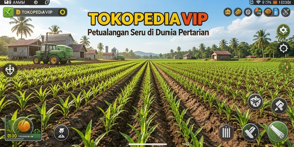 Tangkapan layar gameplay TOKOPEDIAVIP yang menampilkan aktivitas bertani.